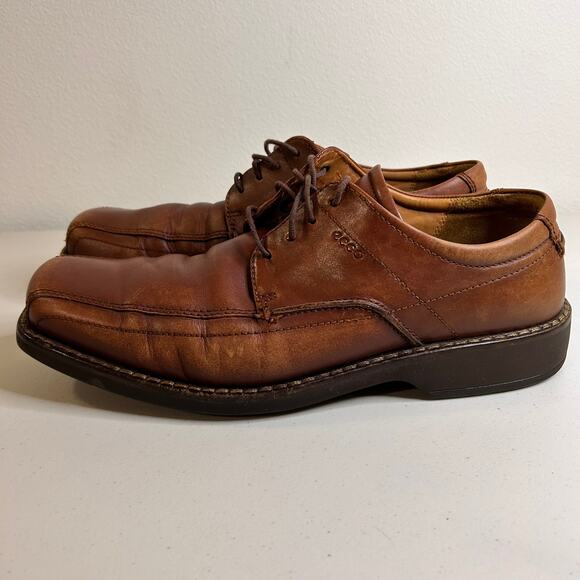 ECCO Men\'s Bicycle Toe Loafer Oxford Shoes Leather Brown 45 EU /‎ 11-11.5 US main image 9